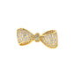 BMR225364 - Pave CZ Statement Ribbon Bow Ring - Cocktail Ring