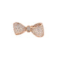 BMR225364 - Pave CZ Statement Ribbon Bow Ring - Cocktail Ring