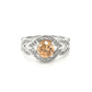 BMR24620CP - 圓形切割光環花朵 - 訂婚戒指