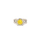 BMR25503YL - 圓形切割光環花朵 - 訂婚戒指