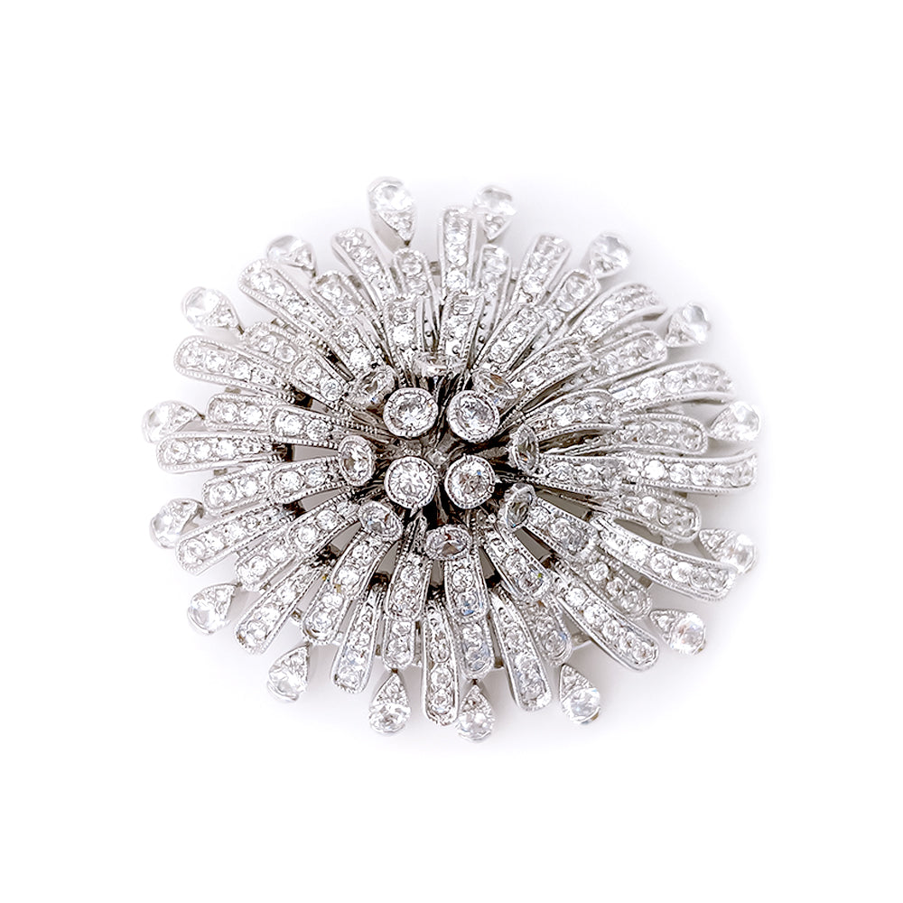 BMC37002 - Fancy Floral Pave CZ - Brooch