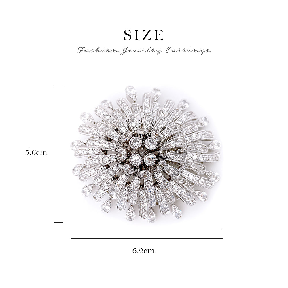 BMC37002 - Fancy Floral Pave CZ - Brooch