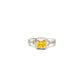 BMR40126YL - 公主方形切割編織戒指 - 訂婚戒指