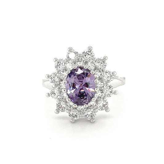 BMR41118PR - Oval Cut Halo Flower  - Engagemet Ring