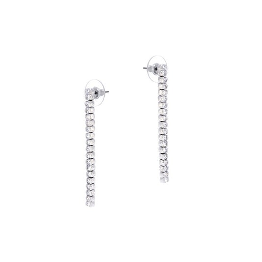 BME5821 -Simple Bezel Set Strand CZ Earring - Drop Earrings