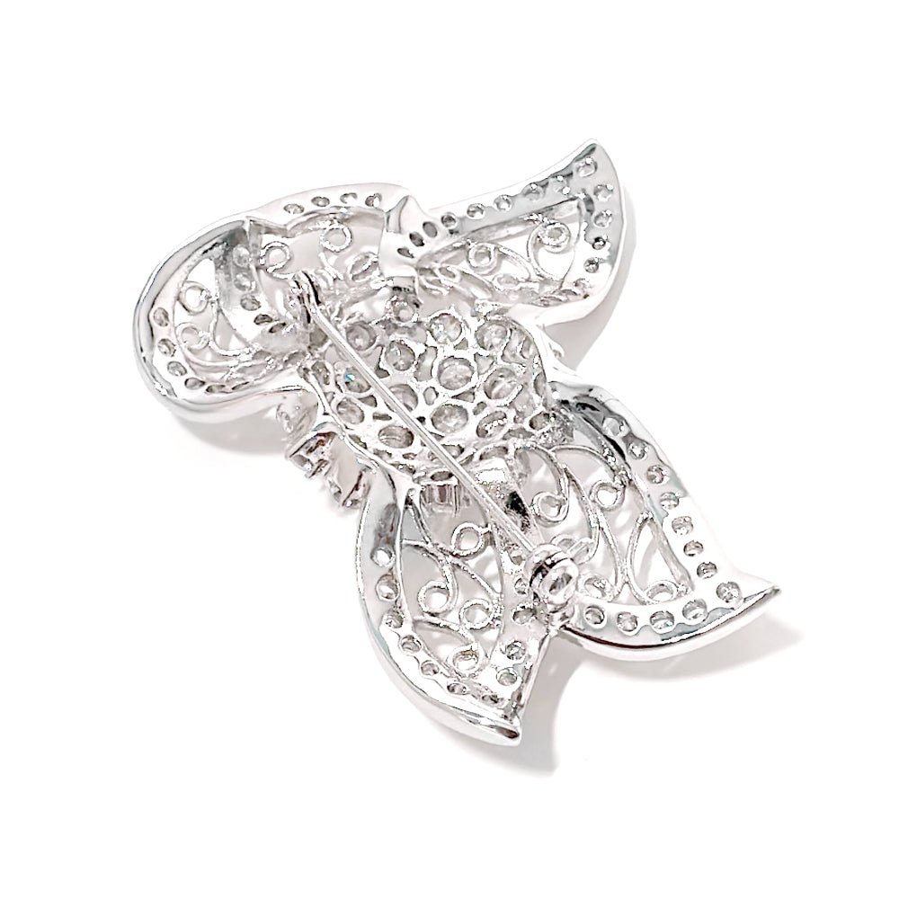 BMC60018 - Vintage Bridal Bow Ribbon - Brooch