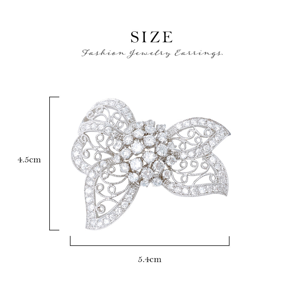 BMC60018 - Vintage Bridal Bow Ribbon - Brooch