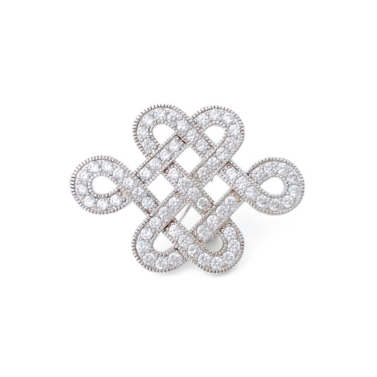 BMC60106 - cross double hearts - Brooch