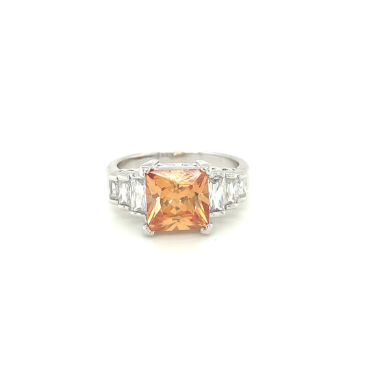 BMR62647CP - Princess Cut Six Across Rectangular Radiant Cut - Engagemet Ring