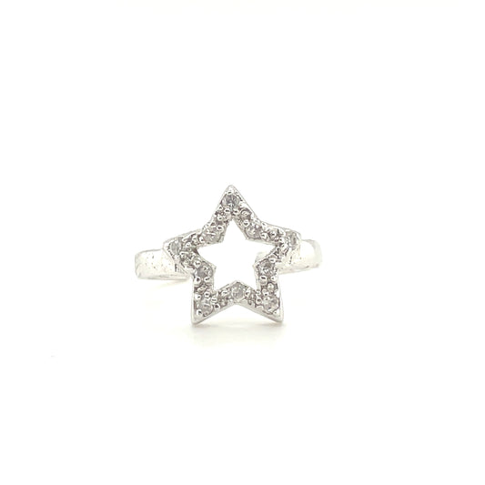 SR63508 - Pave Star - Delicate Ring