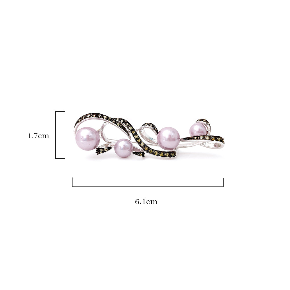 BMC80046 - 古董紫貝殼珍珠 - 胸針