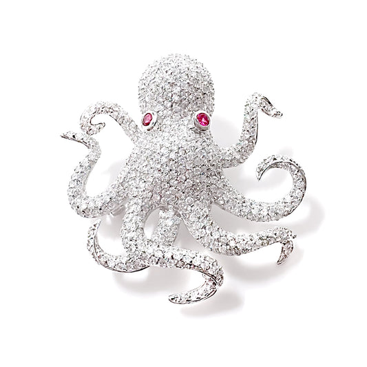 BMC80081 - Pave Octopus - Brooch
