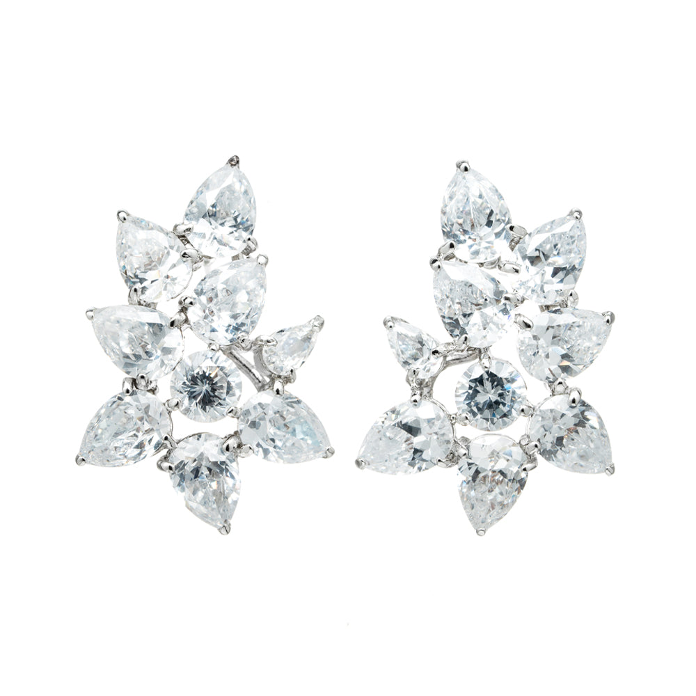 BME80162 -Fancy Pear Cut Post Back Earring - Stud Earrings