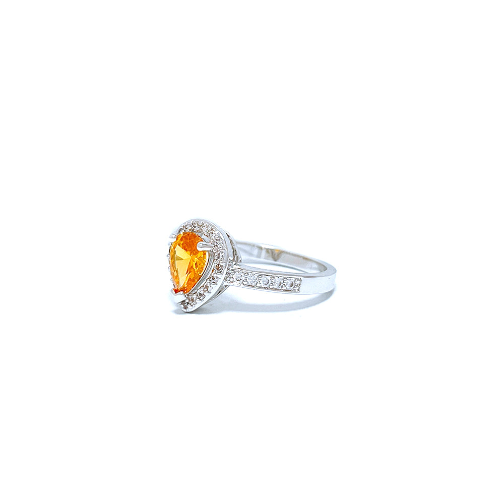 BMR84245YL - 梨形光環 - 訂婚戒指