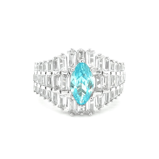 SMR88184 - Versailles Court - Mermaid Aquamarine Series S925 - Silver Ring