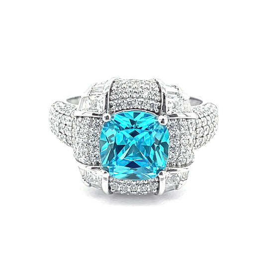 SMR88186 - Versailles Court - Mermaid Aquamarine Series S925 - Silver Ring