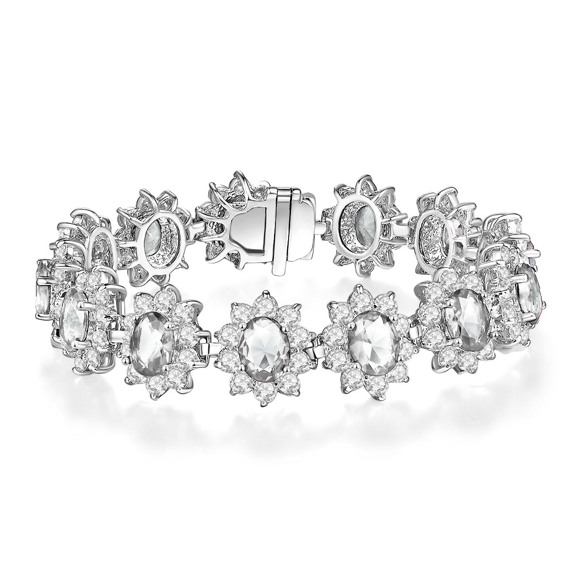 BMB200154 Royal Inspired Sophisticated Luxury Oval-Cut Cubic Zirconia - Bracelet