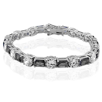 BMB60340 - Imitation Sapphire Baguette Cut Bracelet - Bracelet