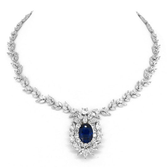 BMN66003 - Dazzling Corundum CZ - Statement Necklace