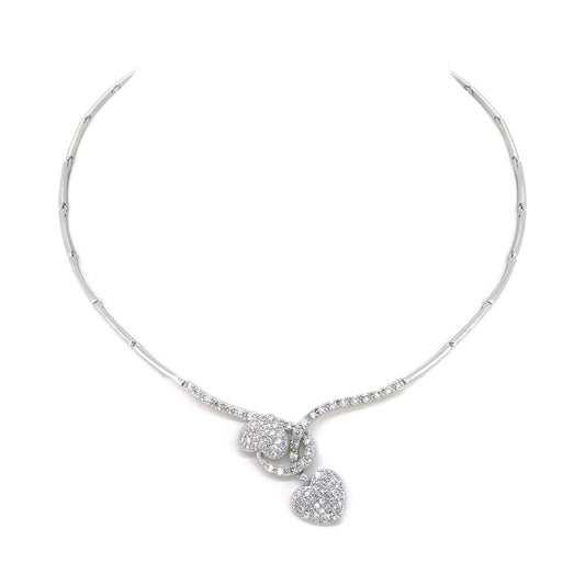 BMN98482 - CZ Heart Choker - Statement Necklace